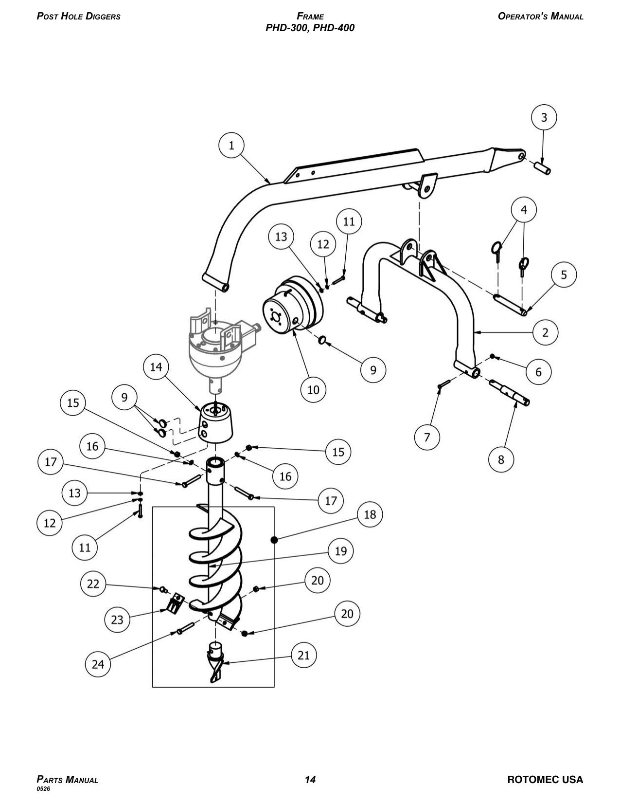 Frame — PHD-300 & PHD-400 diagram