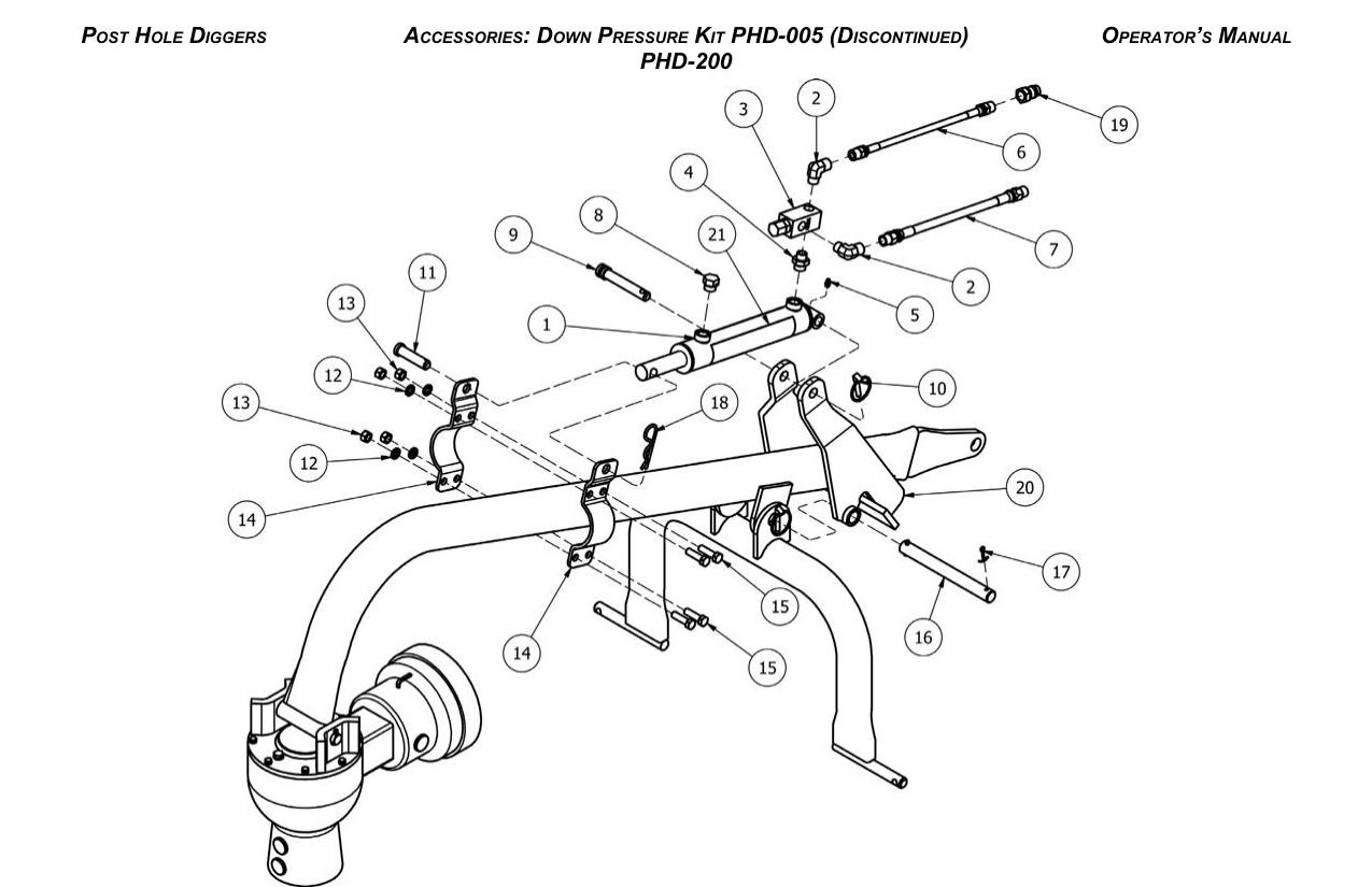 Down Pressure Kit PHD-005 — PHD-200 (Discontinued) diagram