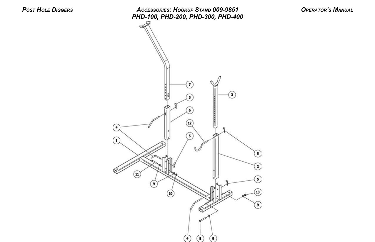 Hookup Stand 009-9851 — All Models diagram