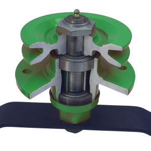 Spindle shafts greased from the top for easy service